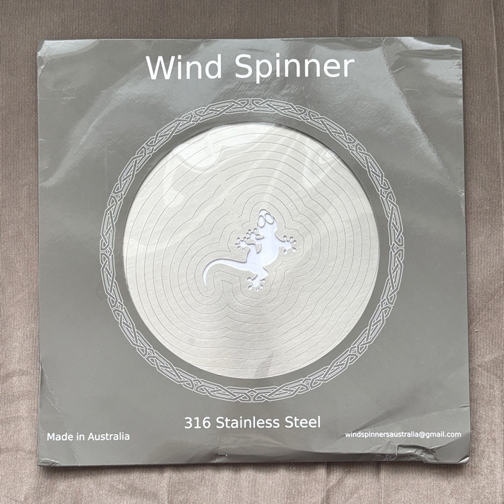 Stainless Steel Wind Spinner with Gecko Design